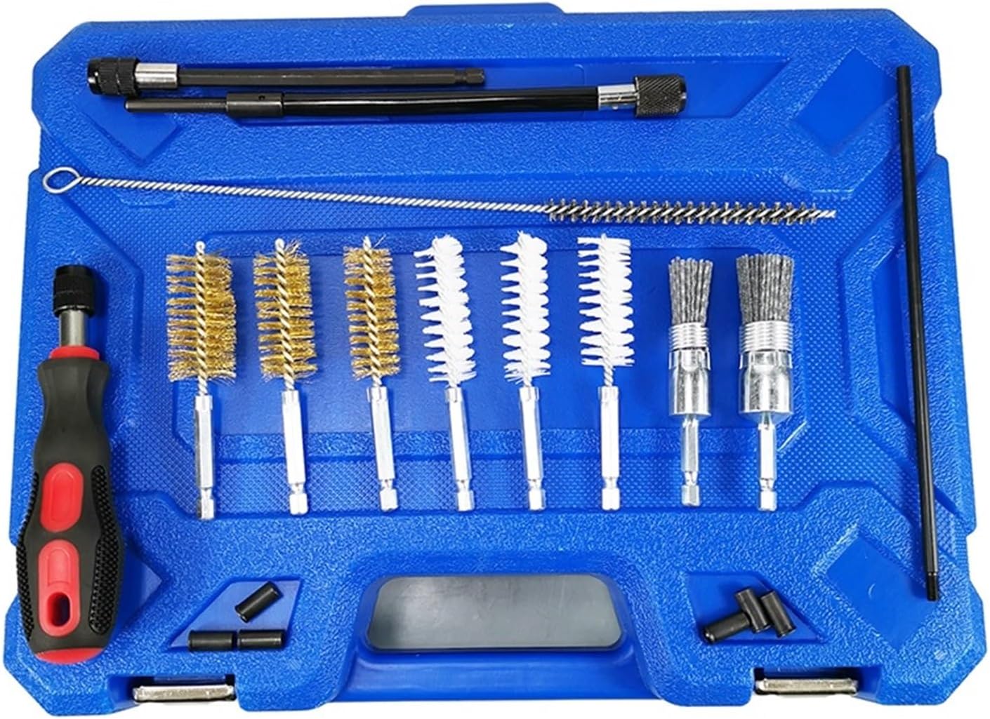 19pcs Diesel Injector Seat & Port Cleaning Tool Set Universal Decarbonising Tool Cleaning Brushes Auto Repair Tools Car Cleaning