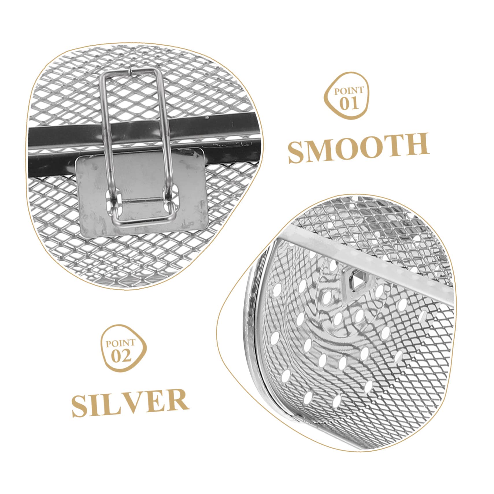 Jaula Giratoria de Acero Inoxidable para Asar Nueces y Pimientos | Rejilla de Plata , Calentamiento Uniforme , Uso en Restaurante y Cocina para Tostado