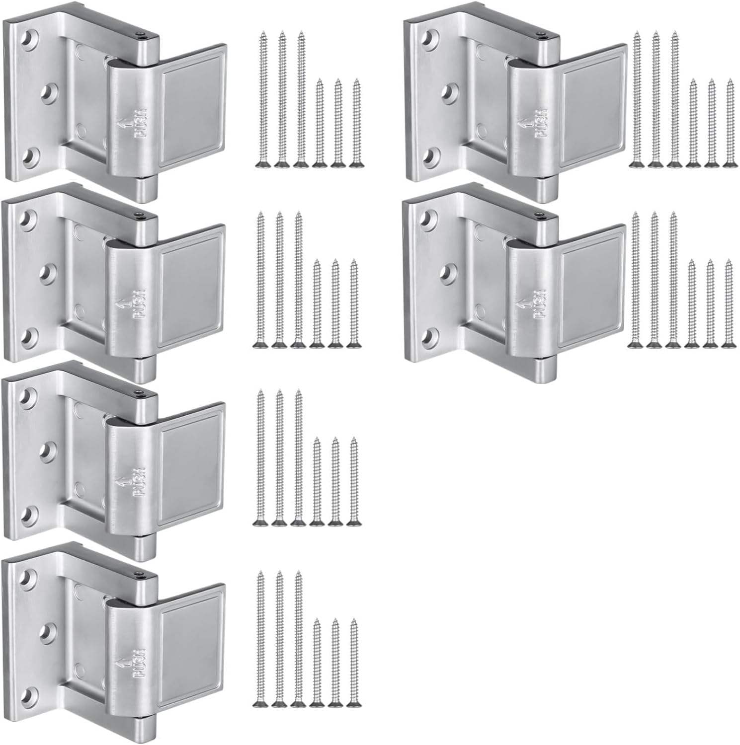 6 Pcs Door Lock Reinforcement, Heavy Duty Zinc Alloy Door Security Lock With Screws, Privacy Door Latch, For Home Hotel Apartment Dorm