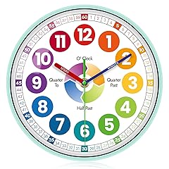 VIKMARI Kids Room Wall Clock, Silent Non Ticking Colorful Learn to Tell Time Wall Clocks, Time VIKMARI Kids Room Wall Clock, Silent Non Ticking Colorful Learn to Tell Time Wall Clocks, Time item