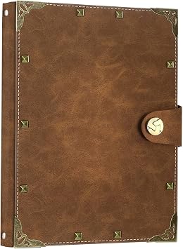 SEEHAN A5 Journal Vintage Binder Journal Notebook 200 Pages, PU Leather Blank Journal Sketchbook A5 Notepads Travel Journal for Writing Drawing