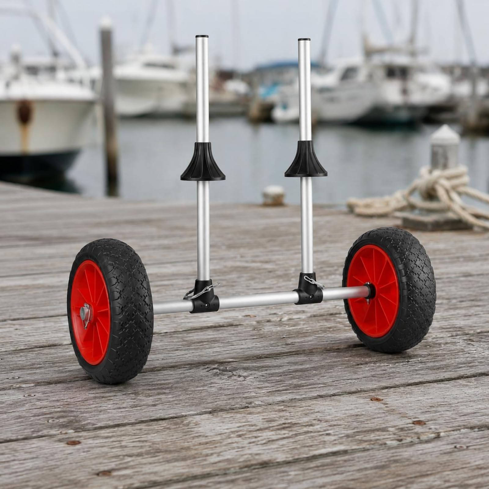 Baoblaze Carro de Transporte de Kayak con Soporte Recto Carrito Carro Portakayak y Remolque Aleación de Aluminio Ruedas para Playa Ajuste 8-42.5 Cm Adecuado para Orilla Trayectos a la