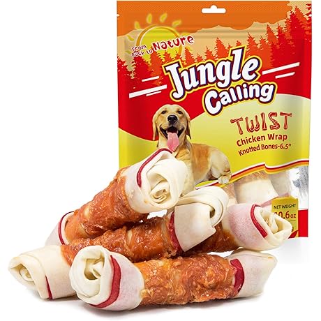 Jungle Calling Chicken Wrap Knotted Bones: The Softest Treat for Your Dog's Delight