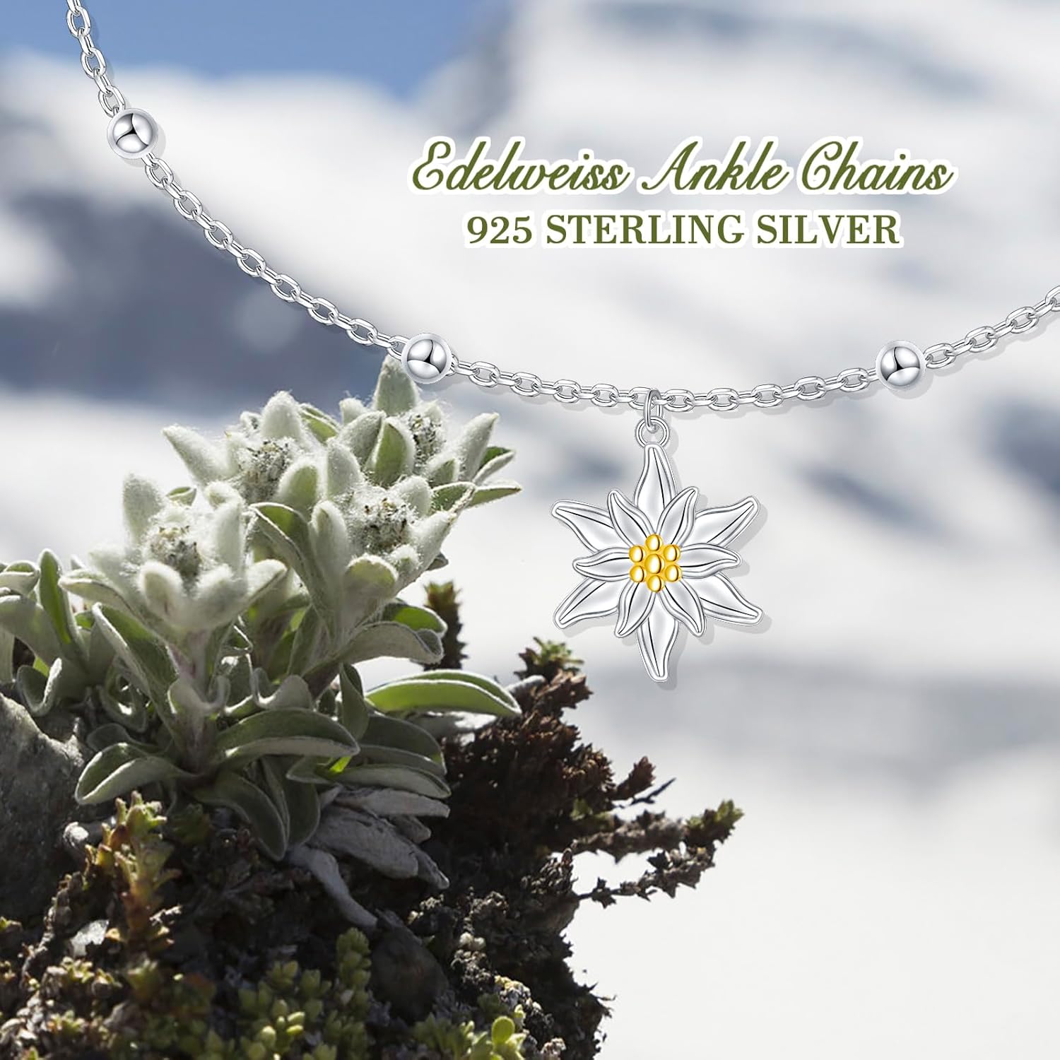 FLYOW S925 Sterling Silver Anklet for Women Summer Boho Beach Charm Adjustable Foot Ankle Bracelet Jewelry Birthday Gift - Image 4