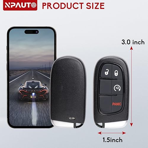Miniatura 6 de NPAUTO Llavero de repuesto para Dodge Ram 2013, 2014, 2015, 2016, 2017, 2018, Dodge Ram 1500, 2500, 3500, Laramie Outdoorsman SLT SXT, entrada sin
