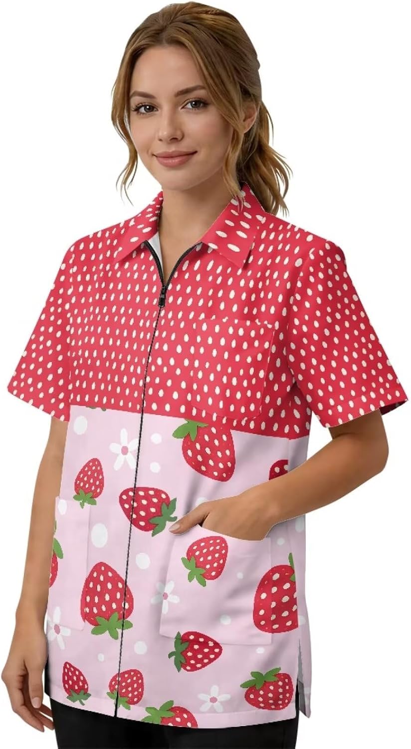 Women Men Barber Work Coat Waterproof Fabric Salon Stylist Tunic Uniform with Pockets for Hairdresser Vet Pet Groomer