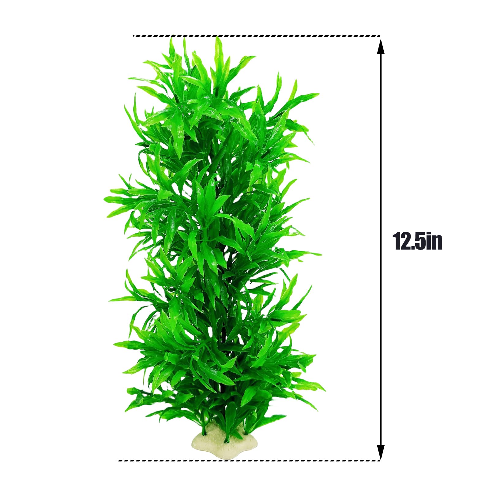 Decoración de plantas de pecera de plástico, plantas de agua artificiales de algas marinas, adorno para decoración de peceras, plantas de plástico para acuarios altos, 2 piezas de aproximadamente 12.5