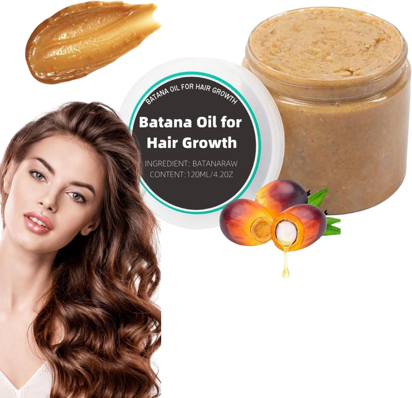 Jinjiar120ML Bata-na Oil,Spoiled Raw Bata-na Oil for Hair Growth,Spoiled Bata-na Oil,Strengthens Hair Thickness,Bata-na Oil Organic Raw,Bata-na Natural Hair Growth Oil,Botanic Bata-na Oil,Organic Bata-na Oil