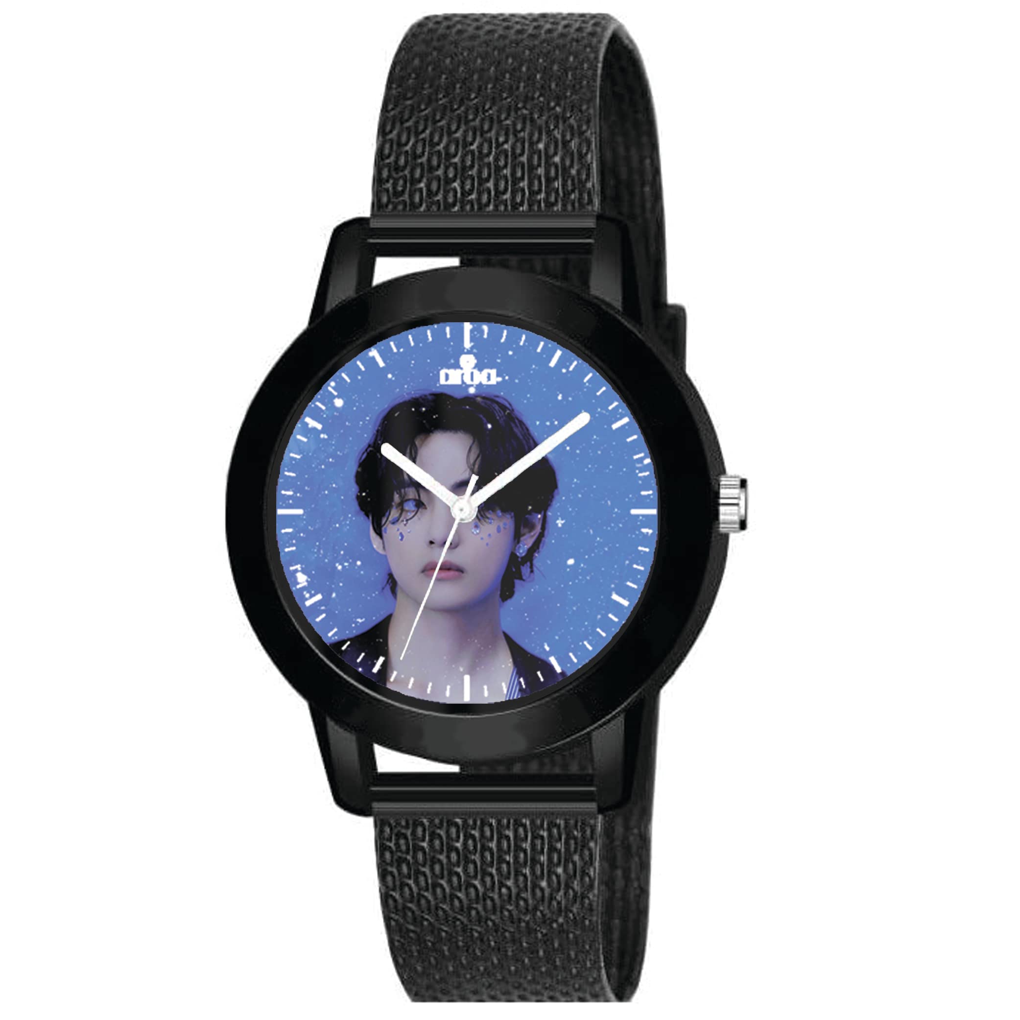 AROA Watch for Womens with BTS Man with Blue Eyes Jungkook Model :457 in Black Metal Type Rubber Analog Watch Blue Dial for Women Stylish Watch for Girls (B0C3RR3QC6) Amazon Price History, Amazon Price Tracker