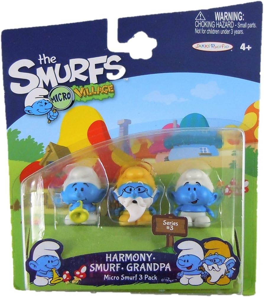 Smurfs Harmony, Grandpa & Standard Micro Figure (3 Pack)