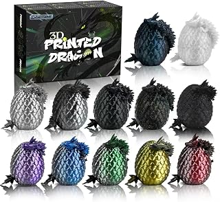 12PCS Black 3D Printed Dragon Toys Eggs with Dragon Inside, Dark Fantasy Collectible Toys, Cool Stuff Fun Gifts, Fidget Toy for Kids Adults Teens Boy Gifts Christmas Stocking Stuffers