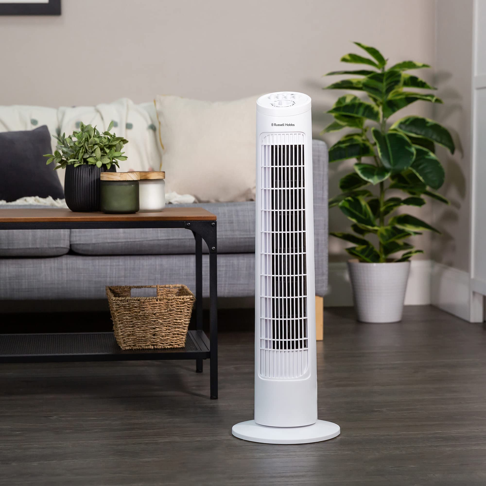 Amazon.com: Russell Hobbs 29 Inch, Lightweight, Tower Fan, 3 Speeds, 75°  Oscillation, Powerful Airflow, Quiet Operation, Timer, Perfect for Home or  Office, White- RHTF2921 : לבית ולמטבח