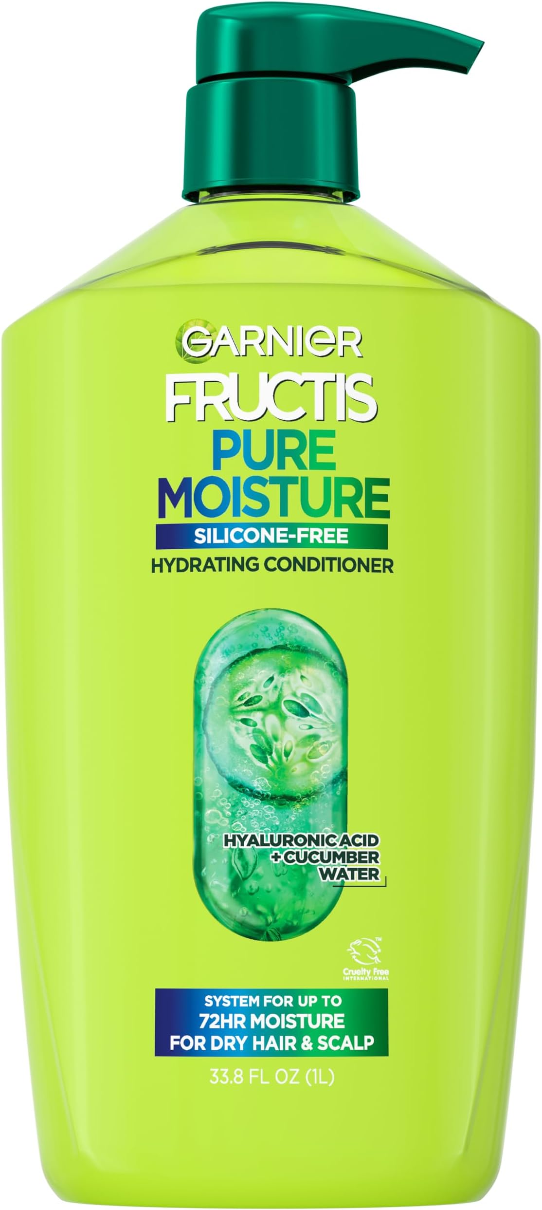 Fructis Pure Moisture Hydrating Conditioner for Dry Hair and Scalp, 32.3 Fl Oz, 1 Count (Packaging May Vary)