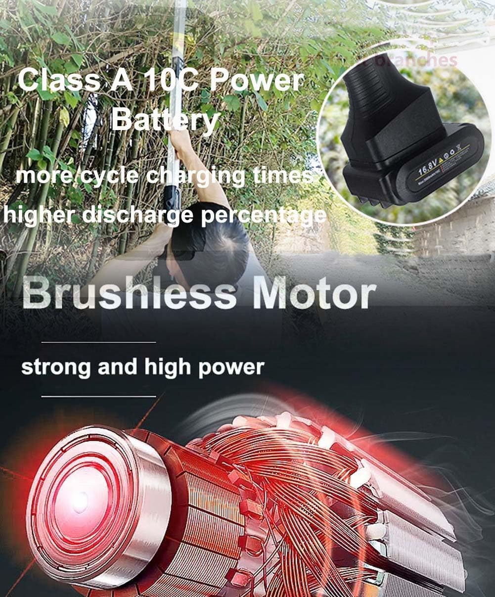 Electric Pruning Shears, Professional Cordless Electric Pruner & Automatic Shutdown, Battery Operated Tree Branch Cutterwith 2 Lithium Batteries, 1.1 inch Cutting Diameter 6-8 Working Hours