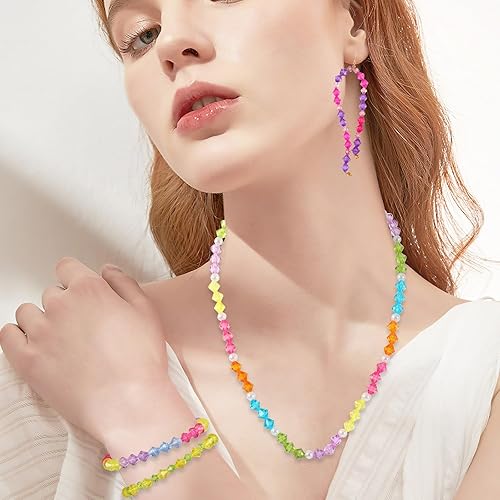 Miniatura 7 de UPINS 1200 cuentas de cristal facetadas de 28 colores de 0.236 pulgadas de acrílico para pulseras, collares, aretes, joyería, accesorios de