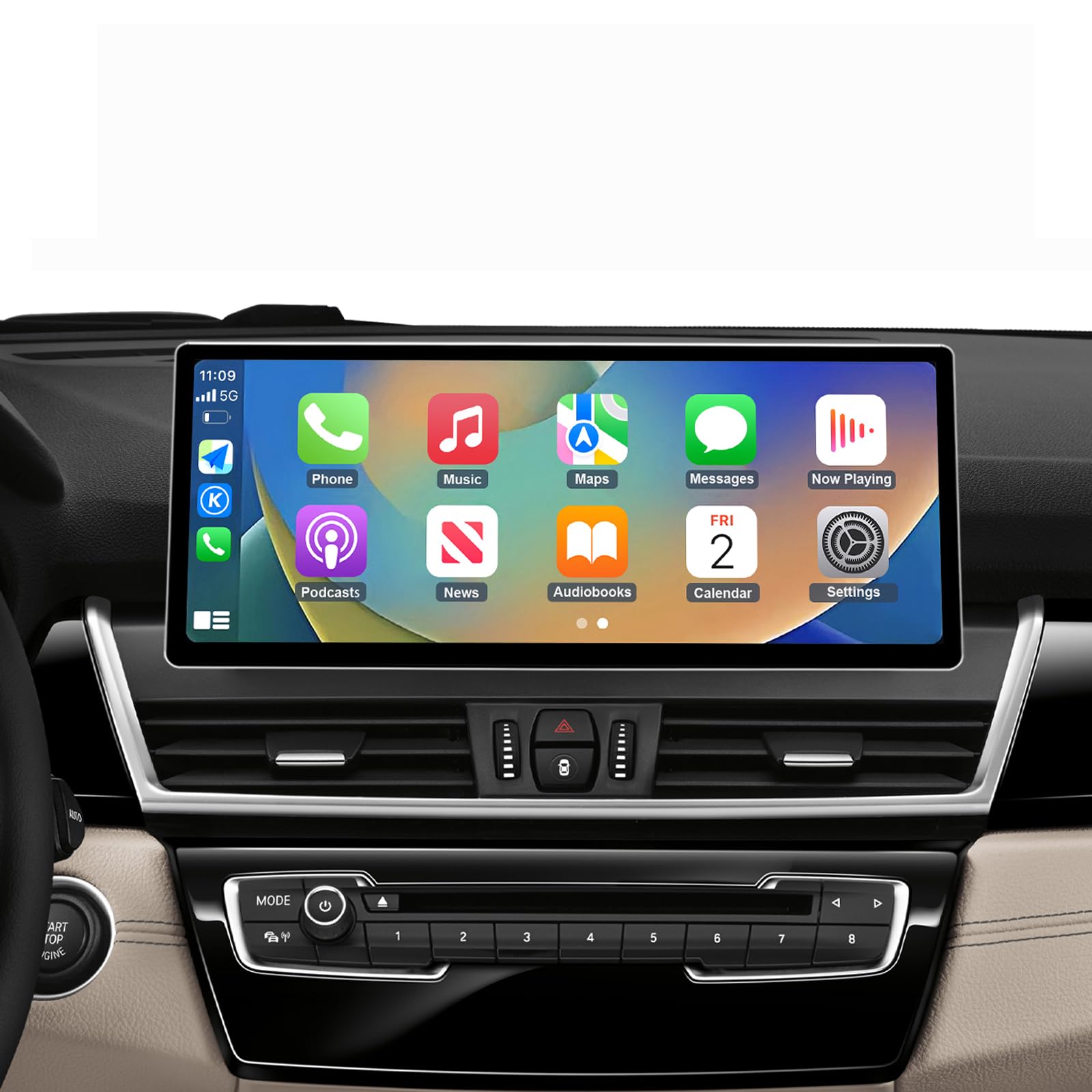 Autorradio de 12,3'', Apple CarPlay/Android Auto/Mirrorlink/GPS para BMW Serie 2 F45 F46 2013-2016 con Pantalla táctil NBT, actualización de estéreo para automóvil