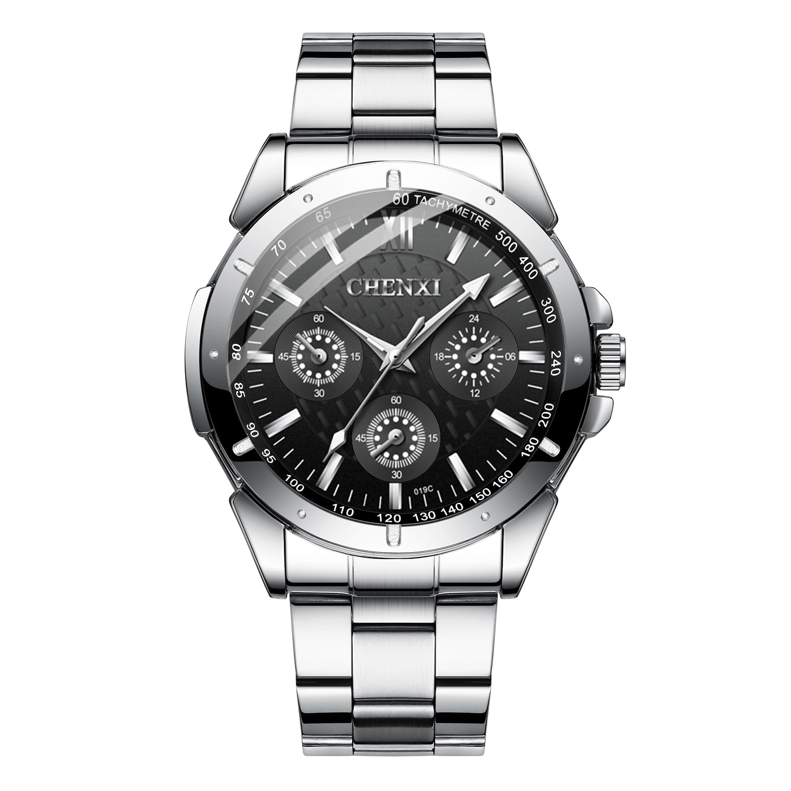 JewelryWe Paar Uhren Leuchtend Edelstahl 30m Wasserdicht Analog Quarz Pärchen Armbanduhr Edelstahlarmband Partneruhr Freundschaftsuhr für Damen Herren