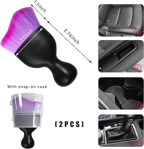 Miniatura 2 de 2 cepillos de polvo para el interior del automóvil, suaves y sin arañazos, herramienta universal de limpieza interior del vehículo para salpicadero