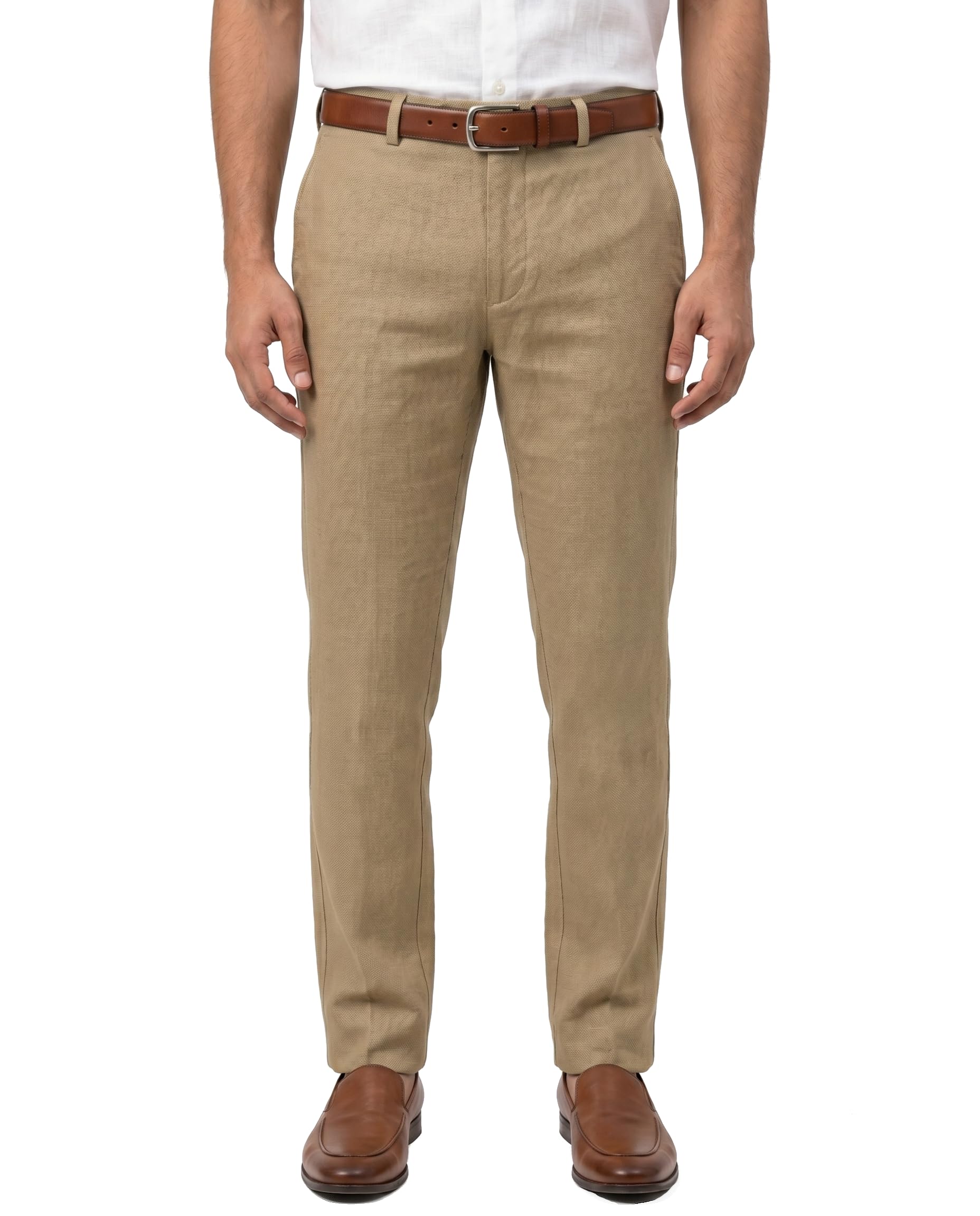 Men's Royal Linen Blend Trousers - Breathable Premium Slim Fit Dress Pants-picture-46