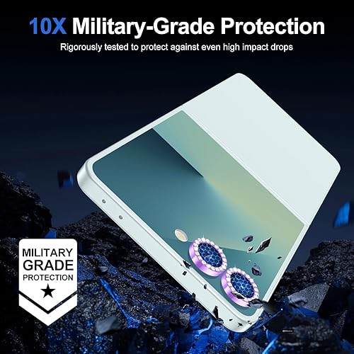 Vista 1380 de para Samsung Galaxy Z Flip 7 Protector de Lente de Cámara, Cubierta de Lente de Vidrio Templado con Anillo de Metal Individual, [Fuerte Adhesión] 1