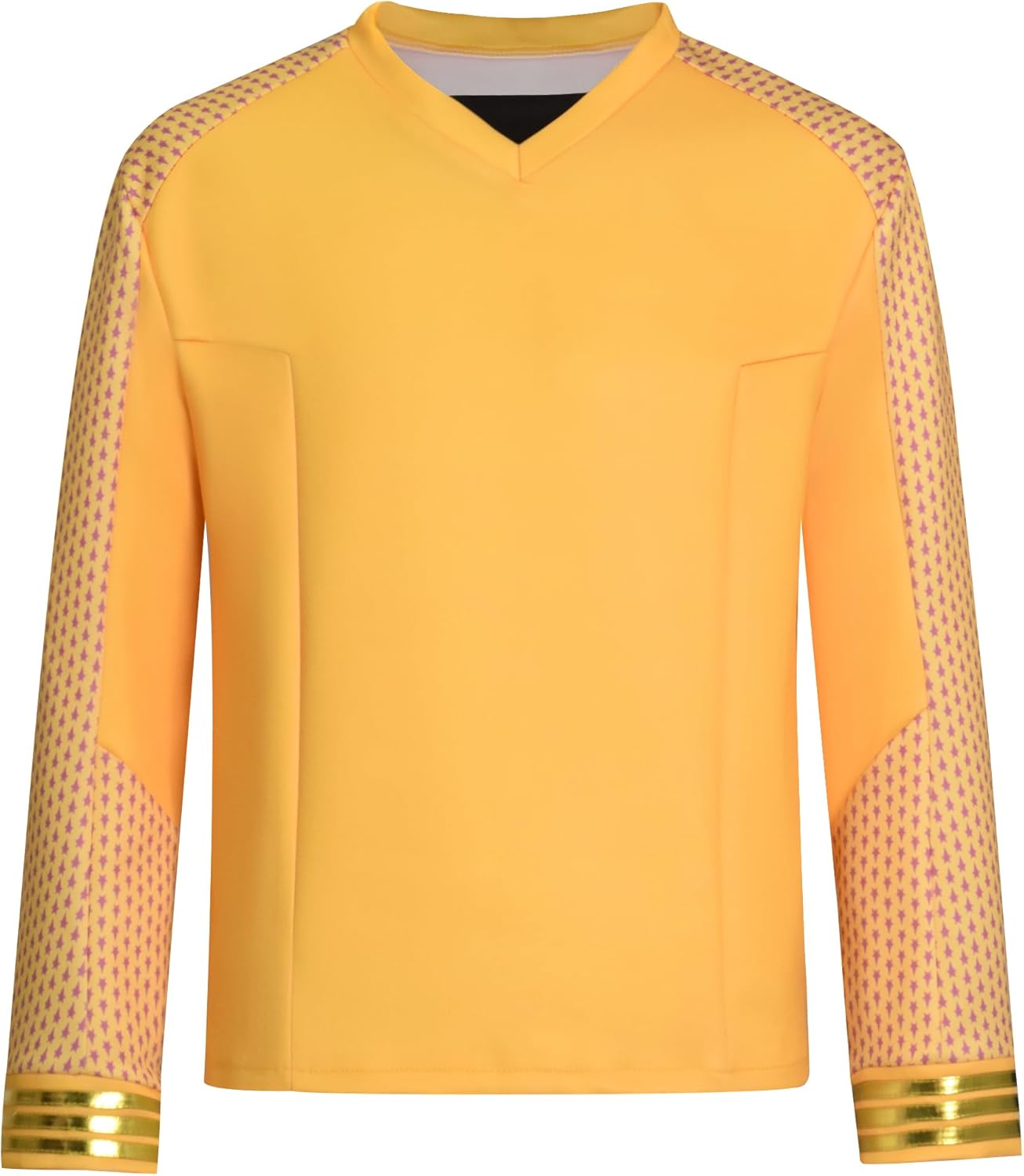 Mens Strange New Worlds Cosplay Costume Captain Pike Uniform Jacket Shirt (Yellow, M)