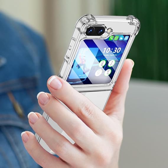WATACHE for Galaxy Z Flip 5 Case, Z Flip 5 Case Clear Slim Thin Transparent Shockproof Hinge Soft TPU flip5 Phone Case Cover (Clear)