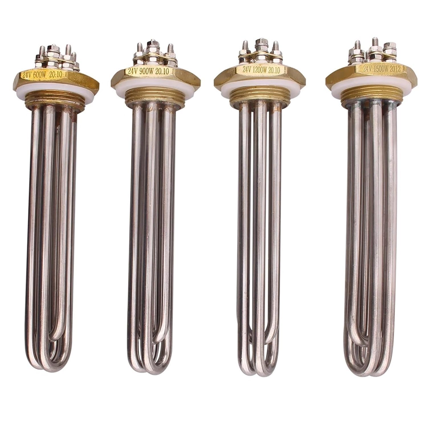 1pcs 1 1/4" BSPT Immersion Water Heating Element DN32 24V 36V 42mm Brass Thread 900W 1200W 1500W Wind Solar Energy Heater(Black,24V 1500W)