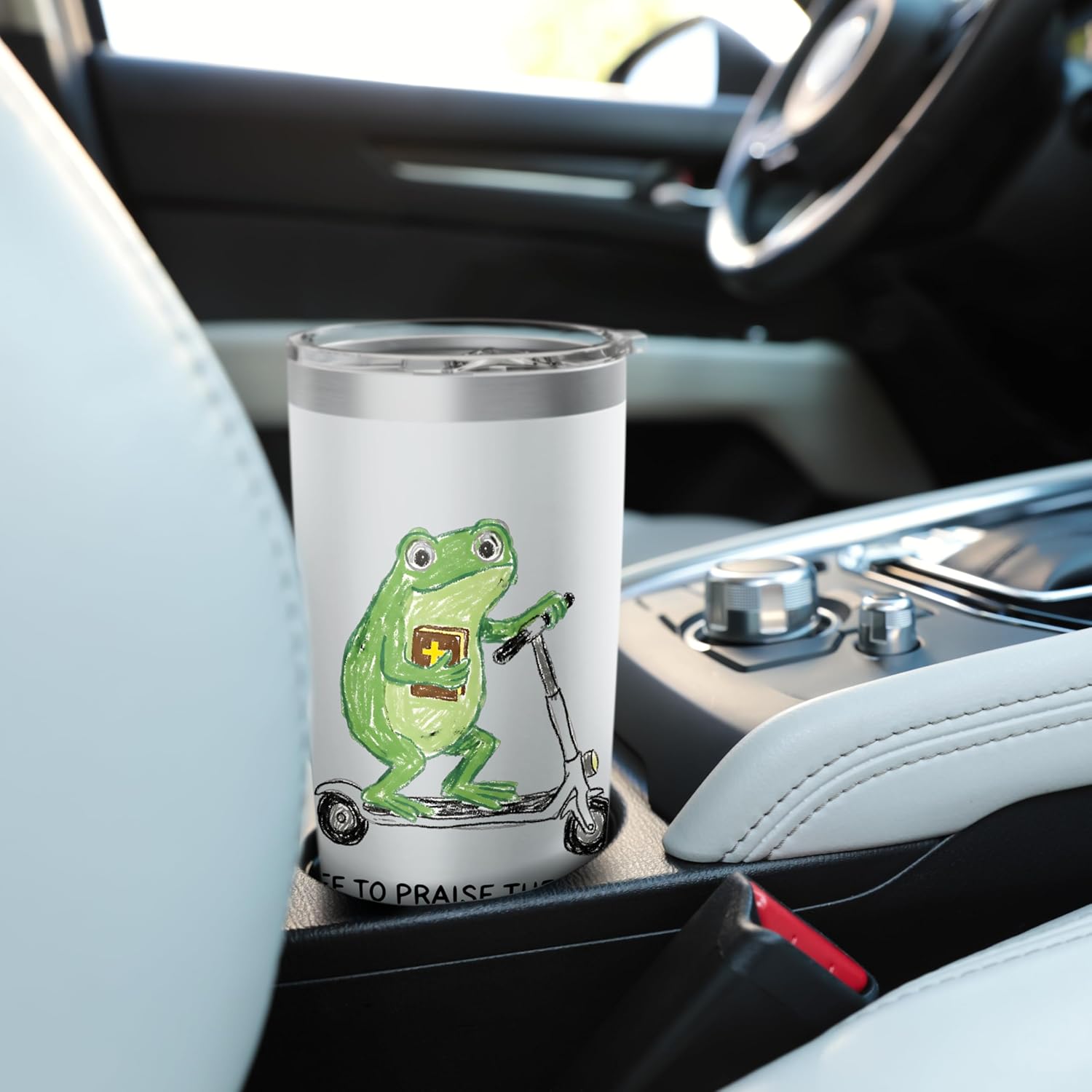Funny Frog Christian Kids Men Women Off To Praise The Lord Stainless Steel Insulated Tumbler - Image 6