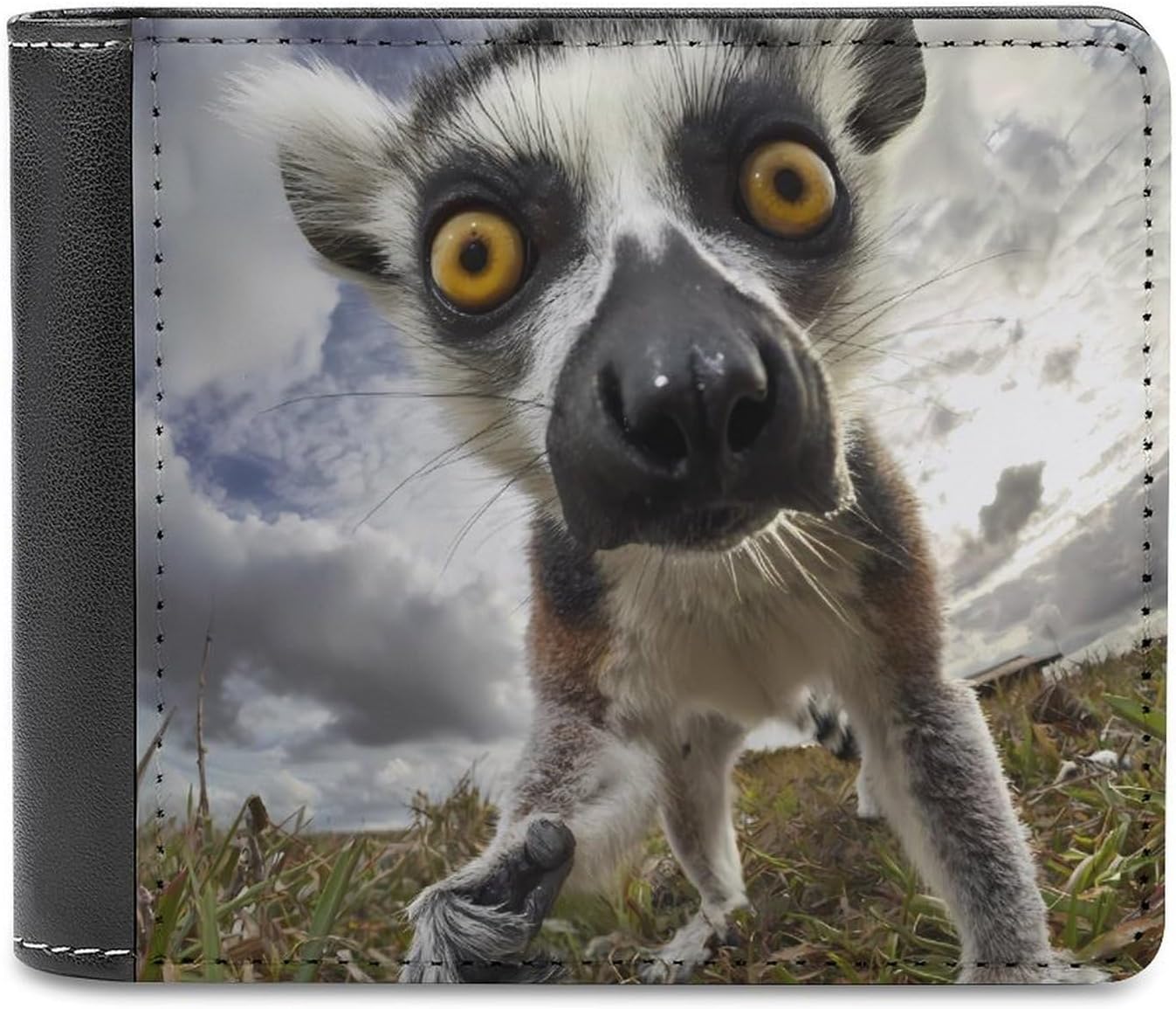 Funny Lemur Slim Bifold Wallets for Men Stylish Front Pocket Purse with Card Holder Slots