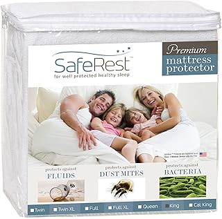 SafeRest King Size Premium Hypoallergenic Waterproof Mattress Protector - Vinyl Free