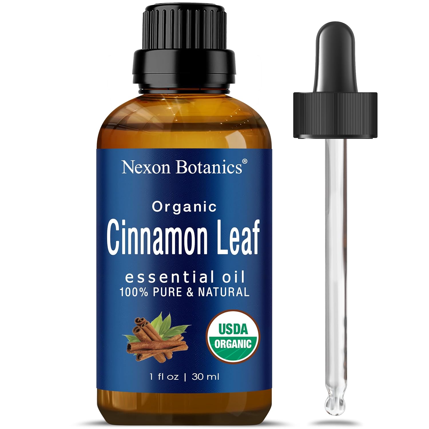 Nexon Botanics Organic Essential Oils Bundle - 100% Natural Lavender and Cinnamon Oils for Aromatherapy, Headaches Relief, Congestion, Mood Enhancement, and Deodorizing