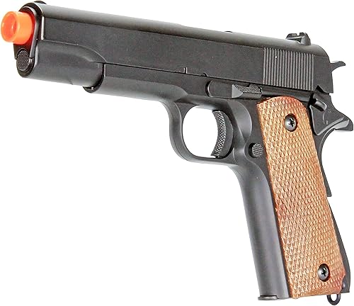 Miniatura 4 de BBTac 1911 Airsoft Spring Pistol Airsoft Gun M21 High FPS con martillo de trabajo y agarre de seguridad Color madera
