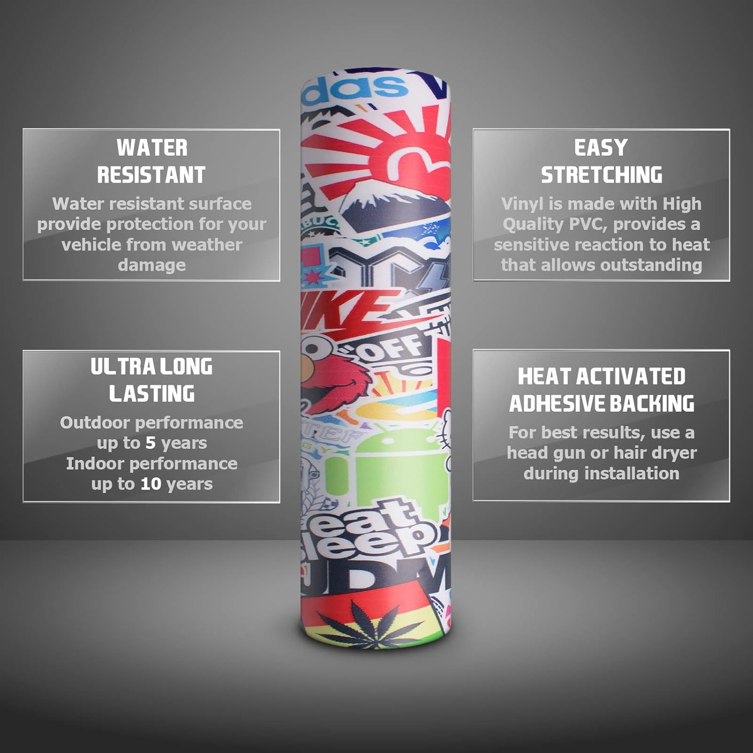 Free Tool Kit ST JDM Bomber Anime Graffiti Cartoon Car Auto Laptop Vinyl Wrap Sticker Decal Film Sheet (5FT x 10FT)