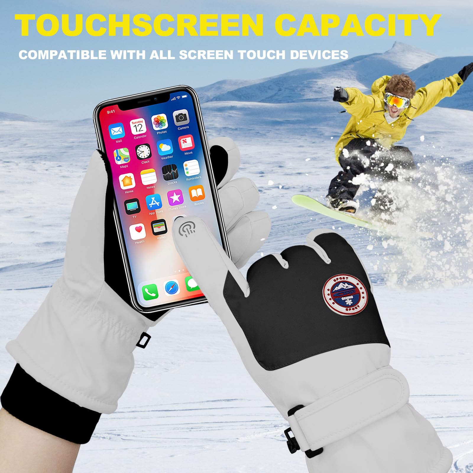 Long Keeper Guantes Esquí Impermeable Nieve Táctiles Térmicos Cortavientos Hombre Mujer