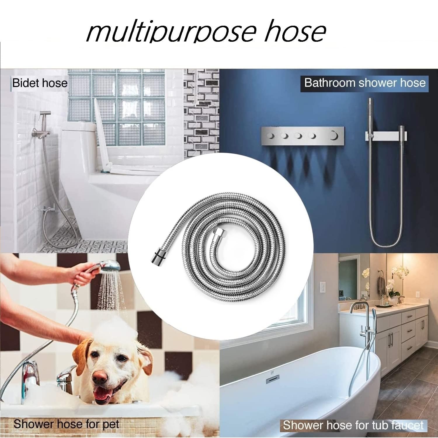Fat-Cattie Handheld Bidet Sprayer For Toilet Portable Pet Shower Toilet Water Sprayer Seat Bidet Attachment Bathroom Stainless Steel Spray For Personal Hygiene (59 Inches Hand Shower Hose) 4
