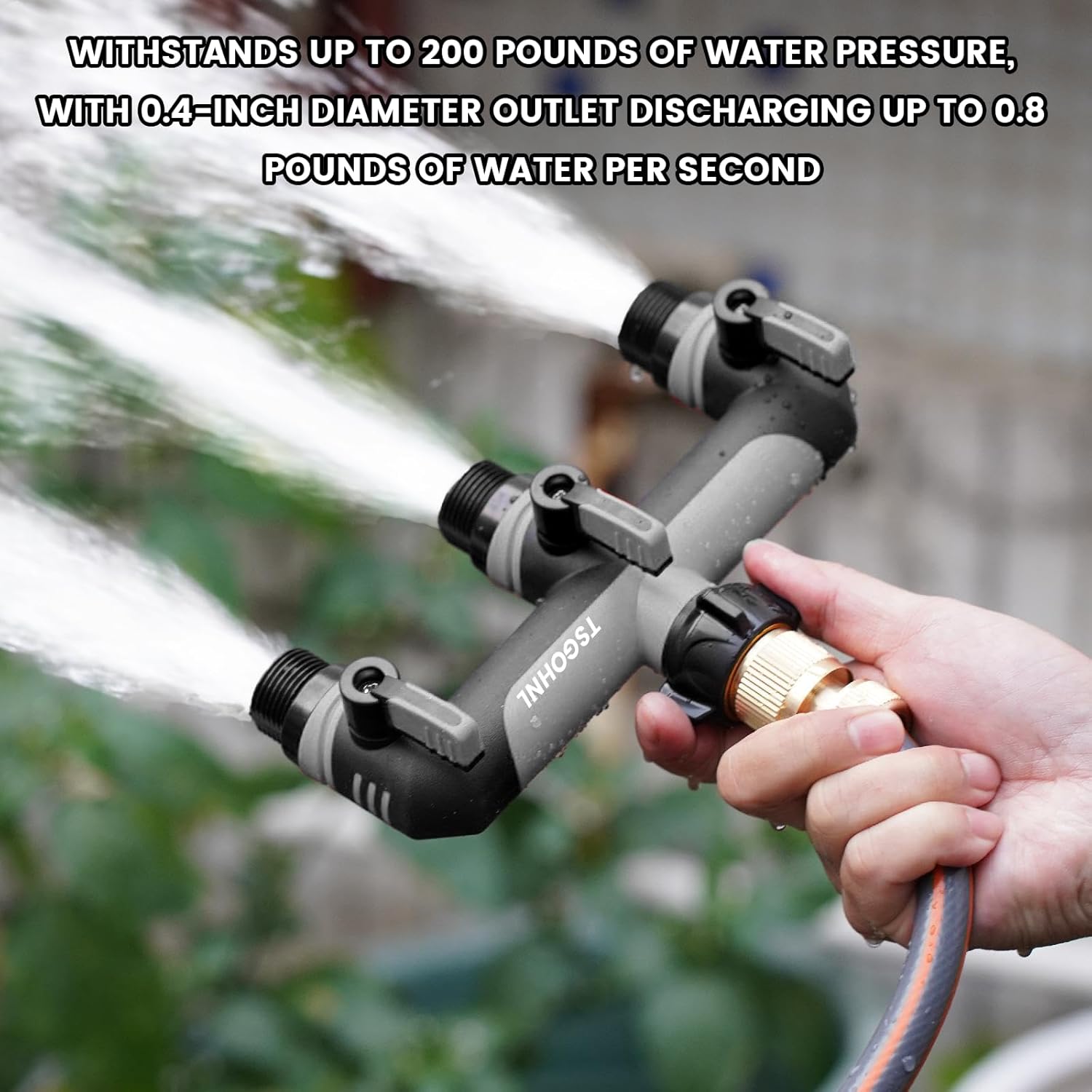 3-way&2-way Garden Hose Splitter, 3/4-Inch Hose Manifold, Outdoor Faucet Adapter - Soft TPR Covering - Lightweight Non-Slip Sun-Resistant 3-Way&2-way Valve（Gray）