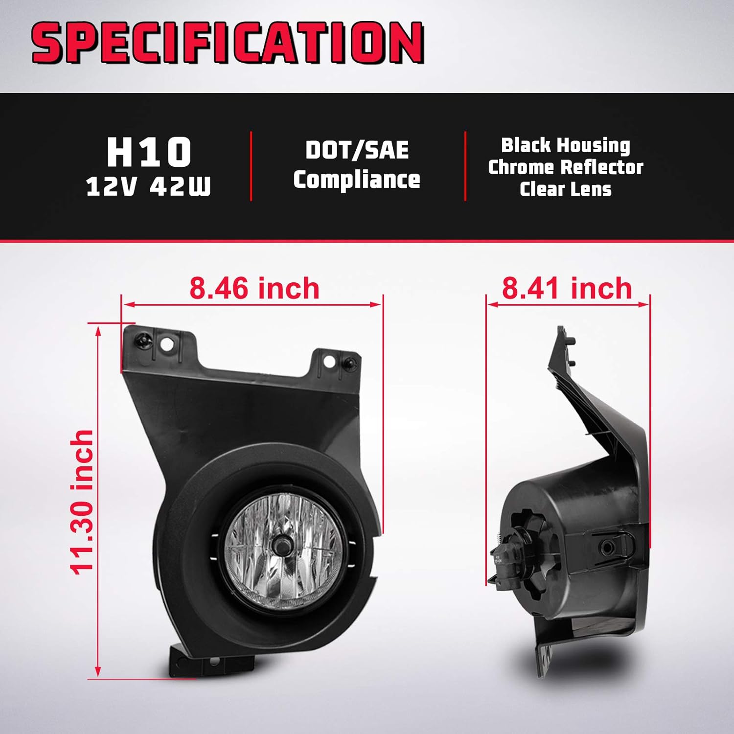 Fog Lights Compatible for Ford f150 2011 2012 2013 2014 with Bulbs H10 12V 42W Driving Lights Assembly Replacement for Pickup - 1 Pair(Clear Lens)