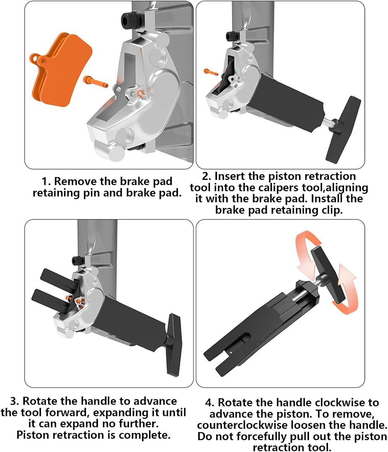 Disc Brake Reset Tool - Hydraulic Brake Piston Repair Gear,Bike Repair Tool - for Mountain Road Commuting Touring Garage Workshop Home Urban