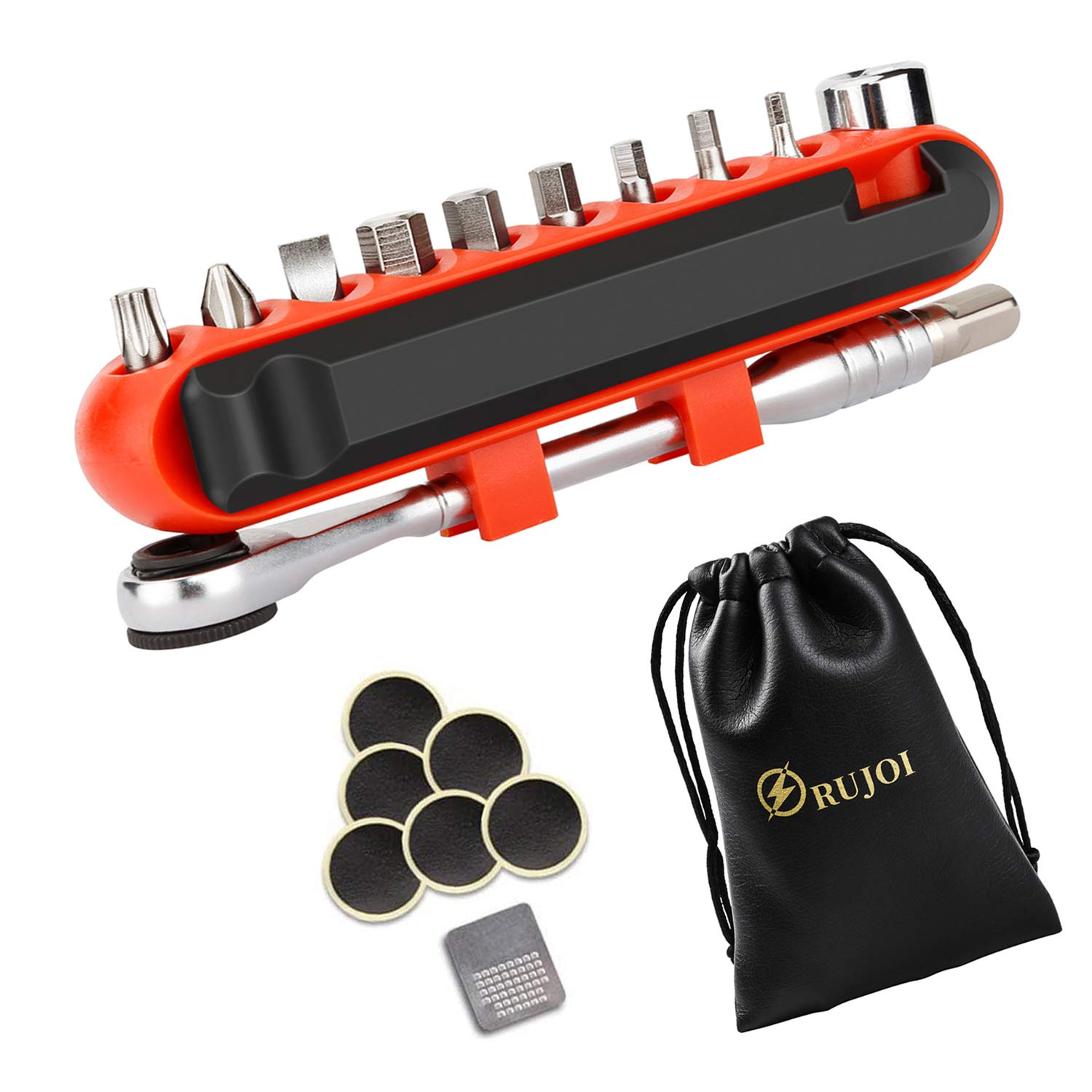 RUJOI Mini Bike Tool Repair kit, Bike Allen Wrench Ratchet bits and