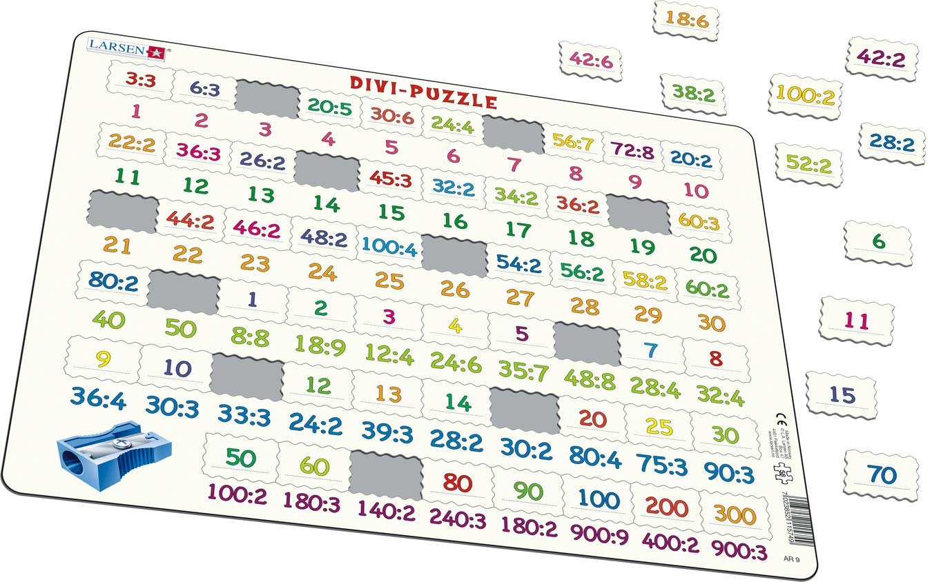 Larsen AR1 Puzzle Cadre Multiplication – 58 Pièces – Éducatif Et Auto-correctif – Dès 7 Ans