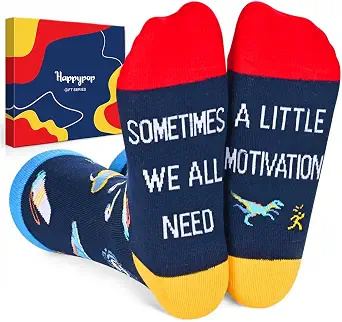 HAPPYPOP Sports Socks for Men and Women - Motivational Running Socks
