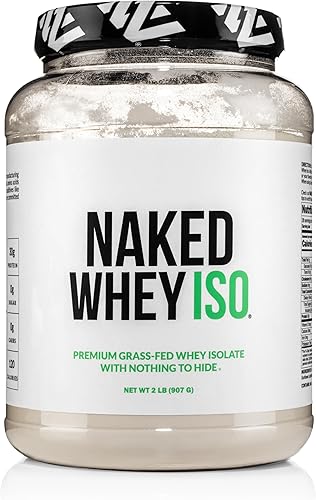 NAKED Proteína de suero aislado - Solo 2 ingredientes, 30g de proteína de vacas alimentadas con hierba, cero carbohidratos, sin sabor,