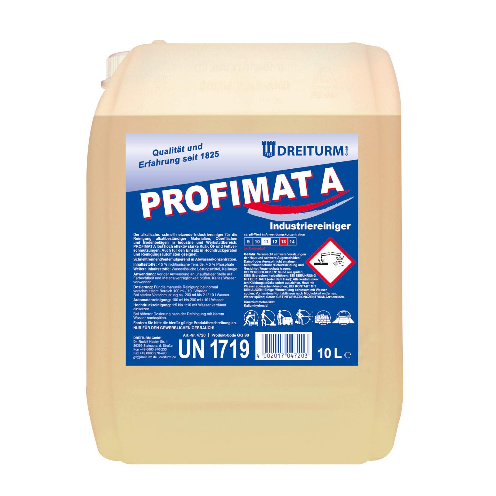 Dreiturm Profimat A Industriereiniger 10 L Fettlöser Werkstattreiniger Ölentferner