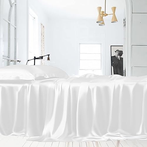 Miniatura 2 de LINENWALAS Sábana encimera tamaño King, 100% eucalipto Tencel, seda suave, tamaño King, sábanas superiores refrescantes de lyocell para cama de