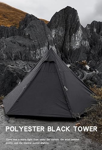 Miniatura 19 de UNISTRENGH Tienda de campaña tipi india tienda de campaña yurta de 4 estaciones de doble capa impermeable protector solar refugio pirámide tiendas