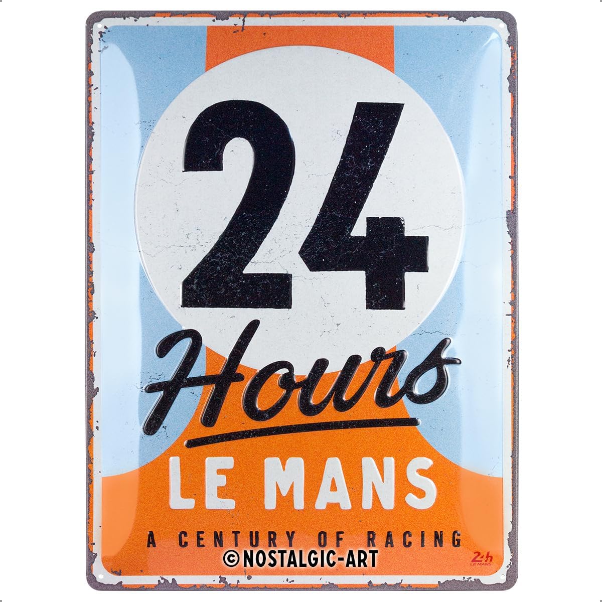 Nostalgic-Art Retro Tin Sign, 30 x 40 cm, 24h Le Mans - A Century of Racing - Gift Idea for Motor Fans Original Licensed Product (OLP), Made of Metal, Vintage Design, Tin Signs Sayings