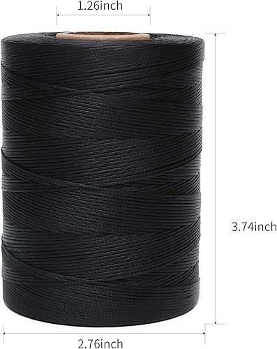 Miniatura 2 de EXKALAFUL Hilo encerado, 852 yardas, hilo plano de cera de poliéster 150D 0.031 in para coser a mano, cuero, manualidades, proyectos de bricolaje,