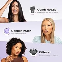 Vista 32 de Wavytalk Secador de pelo, secador de pelo iónico soplado para cabello rizado con difusor, secador de secado rápido de 1875 W con tecnología