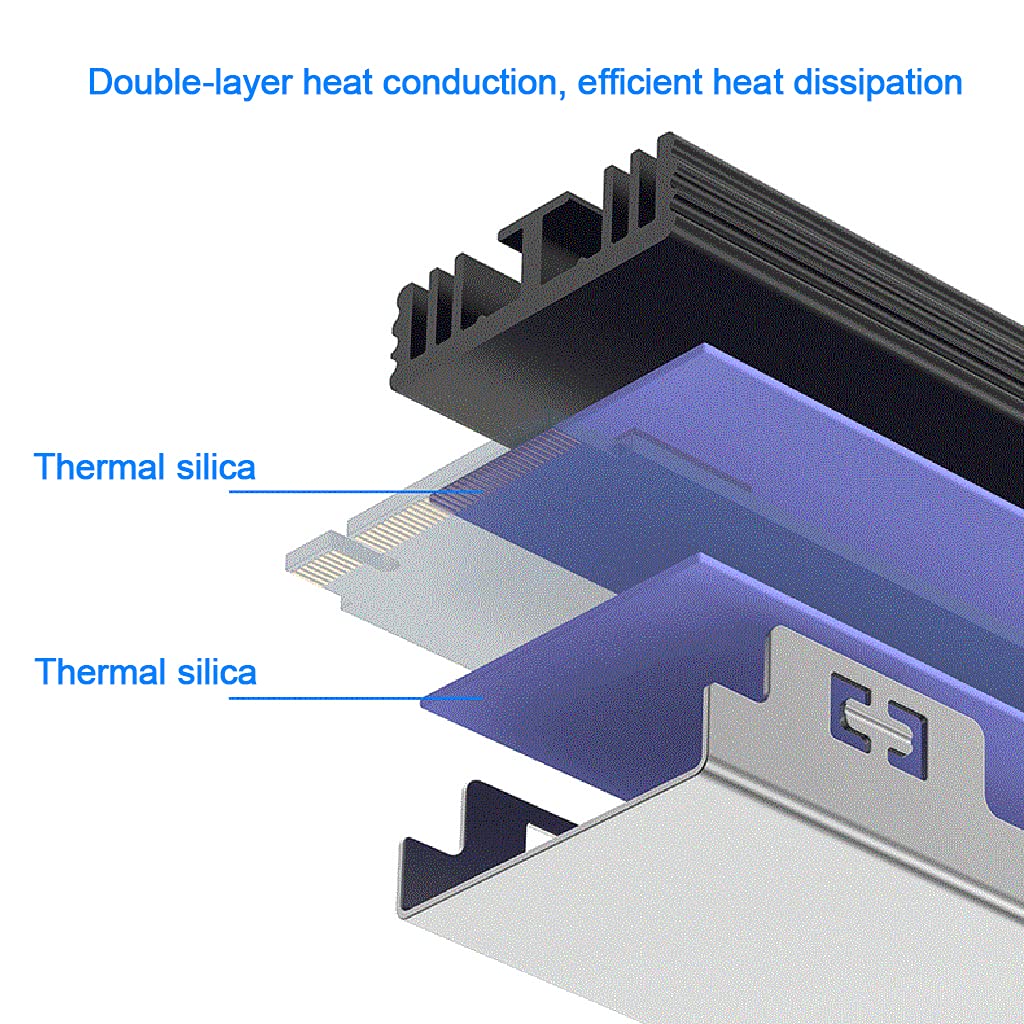 Aluminum Cooling Heat Sink Thermal Pads Heat Dissipation Radiator Thickness 10mm for M.2 SATA PCI-E NVME M2 SSD Heatsink