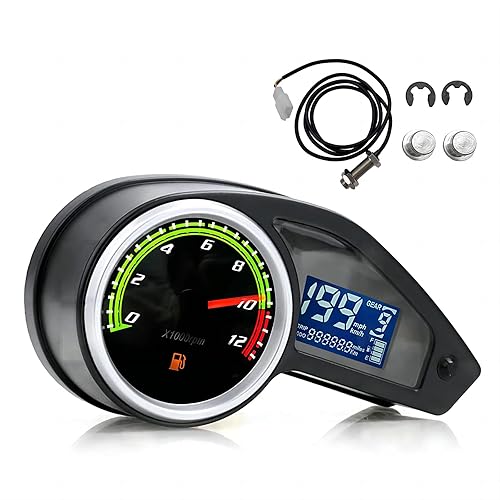 D1M Reemplazar el velocímetro digital RPS Hawk, odómetro LCD para motocicleta, tacómetro de color de 12000 RPM, medidores digitales universales para